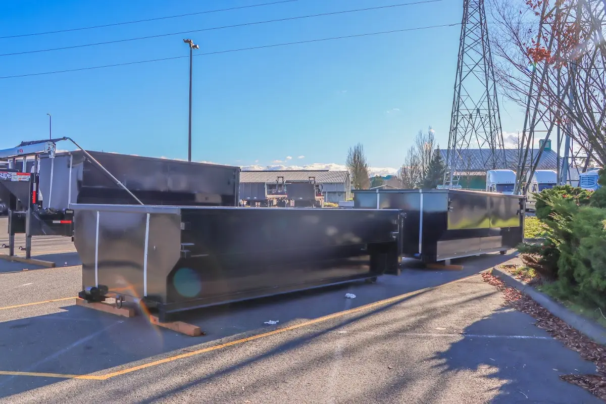 Roll-off dumpster ready for waste disposal at job site for 4 Yard Dumpster Rental in Claremore